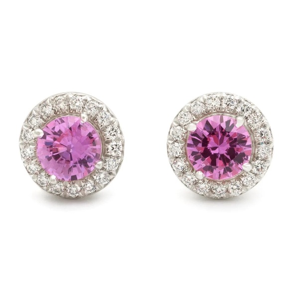 Jewelry - Pink sapphire and diamond earrings